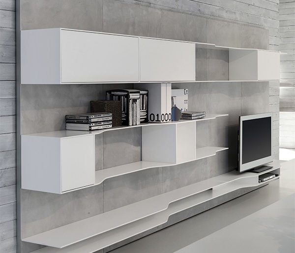 Piani in solid surface acrilico bianco, di spessore 9 mm.