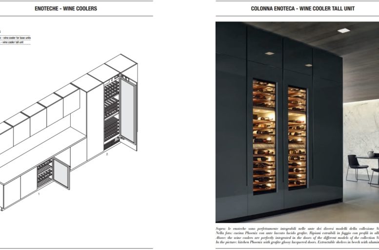 Cantina integrata nella colonna