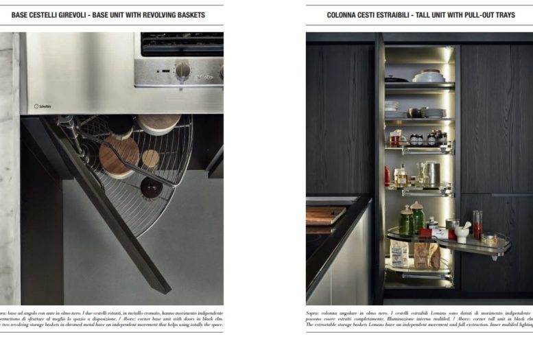 Base e colonna ad angolo con cestelli estraibili
